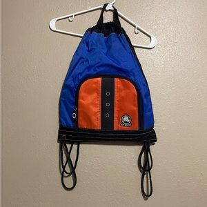 Crocs Logo Blue Orange Sackpack Drawstring Backpack Travel Gym Bag